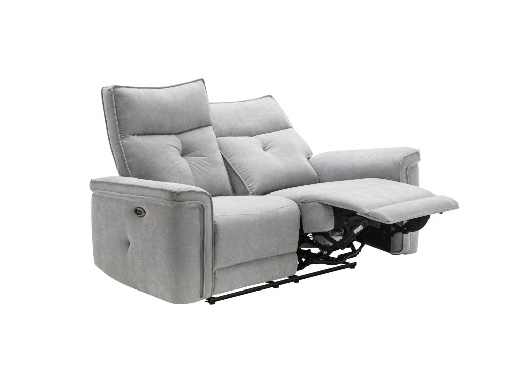 Canapé 2 Places Relax électrique En Tissu Gris BENJAMIN 5 Canapé 2 Places Relax électrique En Tissu Gris BENJAMIN – Image 5