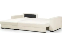 Canapé D'angle à Gauche Convertible 3 Places Avec Coffre En Tissu Bouclé écru - Arty -Deco.fr Soldes Boutique canape 15786025