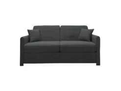 XENON Canapé Convertible 3 Places Gris Ardoise Matelas Dunlopillo 140cm