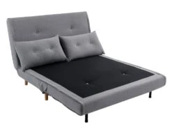 Canapé 2 Places Convertible En Tissu Gris Clair URIBIA -Deco.fr Soldes Boutique canape 15882723