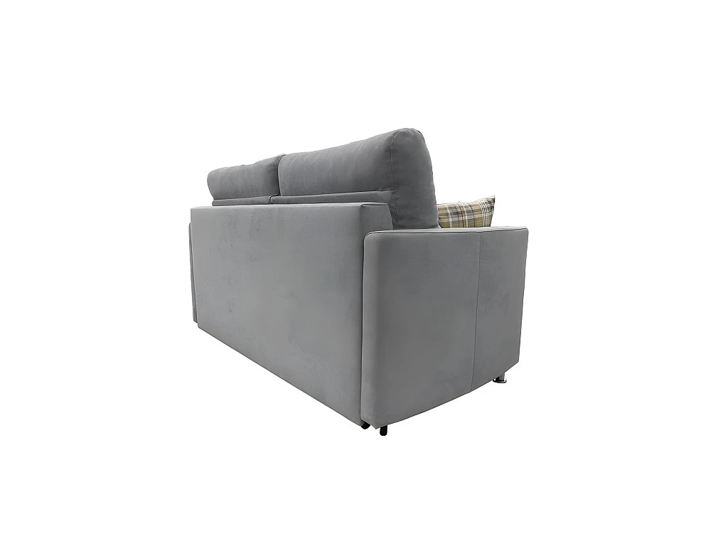 ATOME Canapé Convertible 3 Places Gris Et Coussins à Motifs Matelas Dunlopillo 140cm 6 ATOME Canapé Convertible 3 Places Gris Et Coussins à Motifs Matelas Dunlopillo 140cm – Image 6