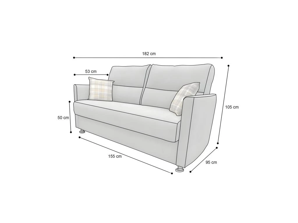 ATOME Canapé Convertible 3 Places Gris Et Coussins à Motifs Matelas Dunlopillo 140cm 9 ATOME Canapé Convertible 3 Places Gris Et Coussins à Motifs Matelas Dunlopillo 140cm – Image 9