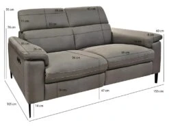 Canapé Relax 2 Places Tissu Microfibre Taupe Avec Prise USB - CHOPPER 9 Canapé Relax 2 Places Tissu Microfibre Taupe Avec Prise USB - CHOPPER -Deco.fr Soldes Boutique canape 15909833