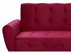 Canapé Convertible 3 Places En Velours Rouge Bordeaux SELNES 17 Canapé Convertible 3 Places En Velours Rouge Bordeaux SELNES -Deco.fr Soldes Boutique canape 16167347