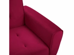 Canapé Convertible 3 Places En Velours Rouge Bordeaux SELNES 18 Canapé Convertible 3 Places En Velours Rouge Bordeaux SELNES -Deco.fr Soldes Boutique canape 16167349