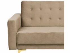 Canapé Convertible 3 Places En Velours Beige Sable ABERDEEN 14 Canapé Convertible 3 Places En Velours Beige Sable ABERDEEN -Deco.fr Soldes Boutique canape 16167641