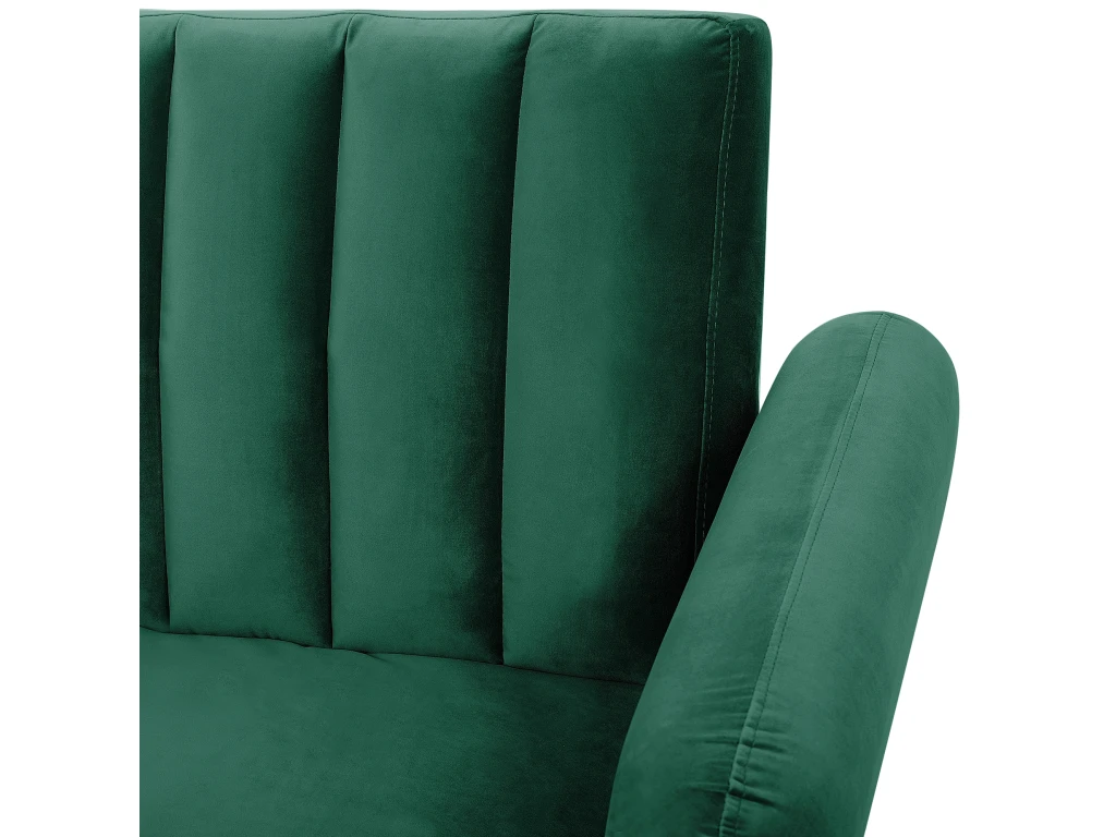 Canapé Convertible 3 Places En Velours Vert Foncé VIMMERBY 7 Canapé Convertible 3 Places En Velours Vert Foncé VIMMERBY – Image 7