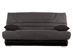 Canapé Convertible Clic-clac En Microfibre TULSA Avec Matelas BULTEX - Gris Et Noir
