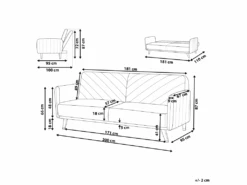Canapé Convertible 3 Places En Velours Gris Clair SENJA 12 Canapé Convertible 3 Places En Velours Gris Clair SENJA -Deco.fr Soldes Boutique canape 16174377