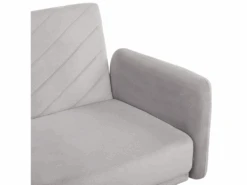 Canapé Convertible 3 Places En Velours Gris Clair SENJA 18 Canapé Convertible 3 Places En Velours Gris Clair SENJA -Deco.fr Soldes Boutique canape 16174389