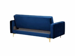 Canapé Convertible 3 Places En Velours Bleu Marine ABERDEEN -Deco.fr Soldes Boutique canape 16174537