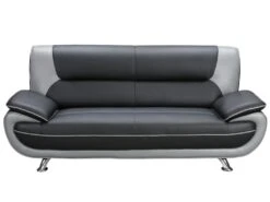 Canapé 3 Places En Simili NIGEL - Bicolore Noir Et Gris -Deco.fr Soldes Boutique canape 165520
