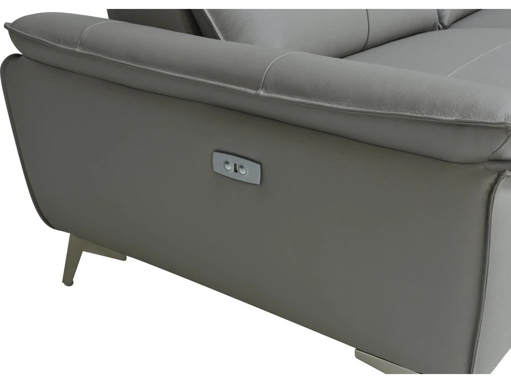 Canapé 3 Places Relax électrique En Cuir Et Simili SPARTE - Taupe 7 Canapé 3 Places Relax électrique En Cuir Et Simili SPARTE - Taupe – Image 7