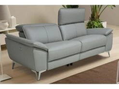 Canapé 3 Places Relax électrique En Cuir Et Simili SPARTE - Taupe