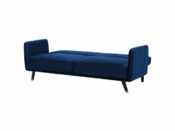 Canapé Convertible 3 Places En Velours Bleu Marine SENJA 16 Canapé Convertible 3 Places En Velours Bleu Marine SENJA -Deco.fr Soldes Boutique canape 16644705