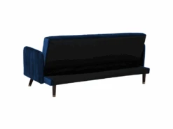 Canapé Convertible 3 Places En Velours Bleu Marine SENJA 17 Canapé Convertible 3 Places En Velours Bleu Marine SENJA -Deco.fr Soldes Boutique canape 16644707