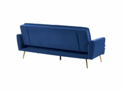 Canapé Convertible 3 Places En Velours Bleu Marine VETTRE 17 Canapé Convertible 3 Places En Velours Bleu Marine VETTRE -Deco.fr Soldes Boutique canape 16644879