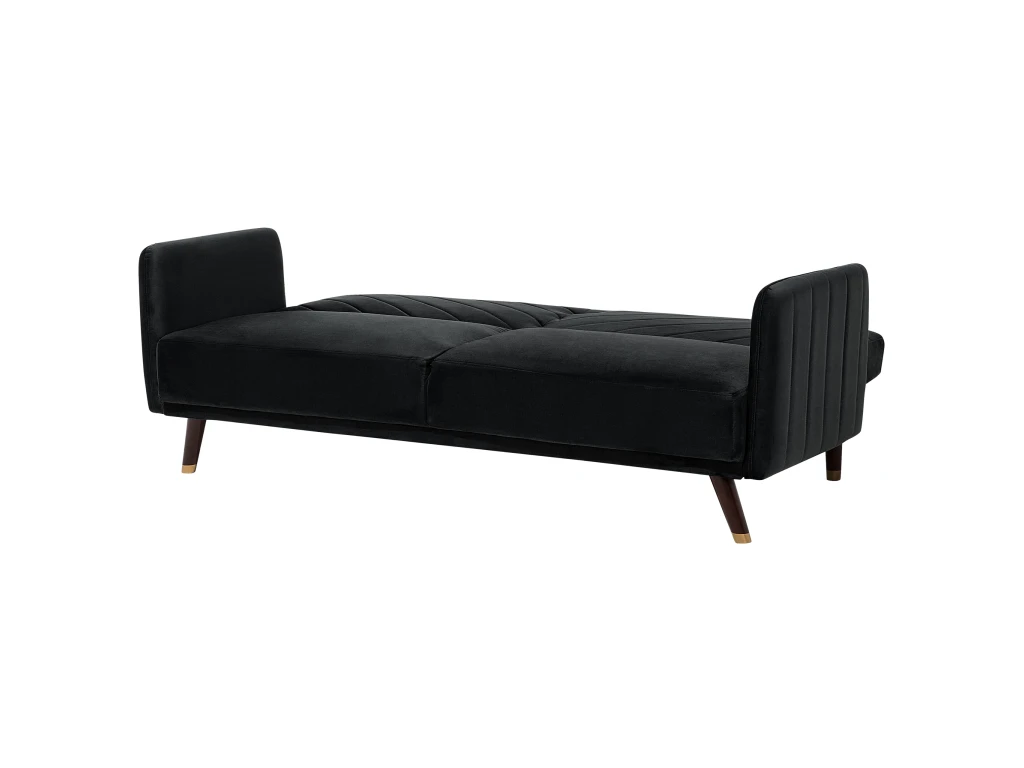 Canapé Convertible 3 Places En Velours Noir SENJA 7 Canapé Convertible 3 Places En Velours Noir SENJA – Image 7