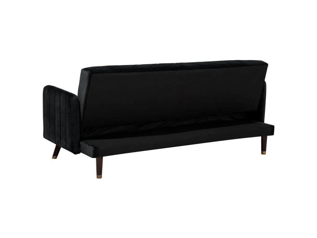Canapé Convertible 3 Places En Velours Noir SENJA 8 Canapé Convertible 3 Places En Velours Noir SENJA – Image 8