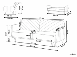 Canapé Convertible 3 Places En Velours Rose SENJA -Deco.fr Soldes Boutique canape 16648393