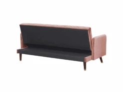 Canapé Convertible 3 Places En Velours Rose SENJA -Deco.fr Soldes Boutique canape 16648403