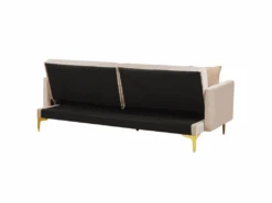 Canapé Convertible 3 Places En Velours Beige LUCAN 17 Canapé Convertible 3 Places En Velours Beige LUCAN -Deco.fr Soldes Boutique canape 16648685