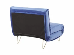 Banquette Convertible 1 Place En Velours Bleu Marine VESTFOLD -Deco.fr Soldes Boutique canape 16650261