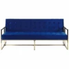 Canapé Convertible 3 Places En Velours Bleu Cobalt MARSTAL -Deco.fr Soldes Boutique canape 16650359