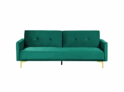 Canapé Convertible 3 Places En Velours Vert LUCAN 14 Canapé Convertible 3 Places En Velours Vert LUCAN -Deco.fr Soldes Boutique canape 16651035