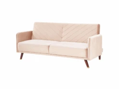 Canapé Convertible 3 Places En Velours Beige SENJA 13 Canapé Convertible 3 Places En Velours Beige SENJA -Deco.fr Soldes Boutique canape 16651723
