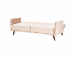 Canapé Convertible 3 Places En Velours Beige SENJA 16 Canapé Convertible 3 Places En Velours Beige SENJA -Deco.fr Soldes Boutique canape 16651729