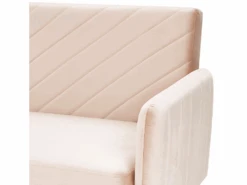 Canapé Convertible 3 Places En Velours Beige SENJA 18 Canapé Convertible 3 Places En Velours Beige SENJA -Deco.fr Soldes Boutique canape 16651733