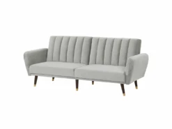 Canapé Convertible 3 Places En Velours Gris Clair VIMMERBY 13 Canapé Convertible 3 Places En Velours Gris Clair VIMMERBY -Deco.fr Soldes Boutique canape 16651899