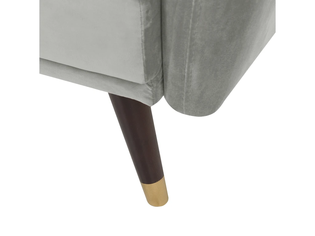 Canapé Convertible 3 Places En Velours Gris Clair VIMMERBY 10 Canapé Convertible 3 Places En Velours Gris Clair VIMMERBY – Image 10