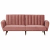 Canapé Convertible 3 Places En Velours Rose VIMMERBY -Deco.fr Soldes Boutique canape 16654575
