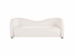 Canapé 3 Places En Velours Blanc VELTADA