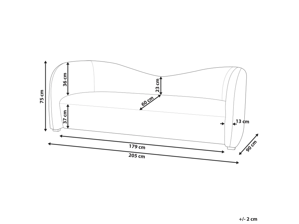 Canapé 3 Places En Velours Blanc VELTADA 3 Canapé 3 Places En Velours Blanc VELTADA – Image 3