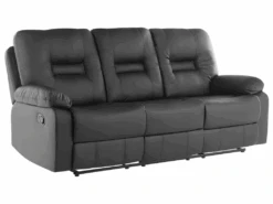 Canapé 3 Places En Cuir PU Noir Avec Position Réglable BERGEN -Deco.fr Soldes Boutique canape 16666261