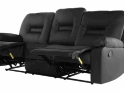 Canapé 3 Places En Cuir PU Noir Avec Position Réglable BERGEN -Deco.fr Soldes Boutique canape 16666267