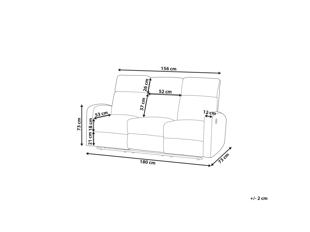 Canapé éléctrique Inclinable 3 Places En Velours Gris Clair VERDAL 4 Canapé éléctrique Inclinable 3 Places En Velours Gris Clair VERDAL – Image 4