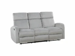 Canapé éléctrique Inclinable 3 Places En Velours Gris Clair VERDAL 15 Canapé éléctrique Inclinable 3 Places En Velours Gris Clair VERDAL -Deco.fr Soldes Boutique canape 16666915