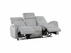 Canapé éléctrique Inclinable 3 Places En Velours Gris Clair VERDAL 16 Canapé éléctrique Inclinable 3 Places En Velours Gris Clair VERDAL -Deco.fr Soldes Boutique canape 16666917