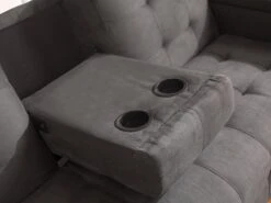 Canapé 3 Places Clic-clac En Microfibre DEVONSHIRE Avec Tablette Centrale Rabattable - Gris 18 Canapé 3 Places Clic-clac En Microfibre DEVONSHIRE Avec Tablette Centrale Rabattable - Gris -Deco.fr Soldes Boutique canape 167978