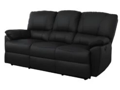 Canapé 3 Places Relax électrique En Cuir MARCIS - Noir -Deco.fr Soldes Boutique canape 173184
