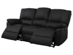 Canapé 3 Places Relax électrique En Cuir MARCIS - Noir -Deco.fr Soldes Boutique canape 173185