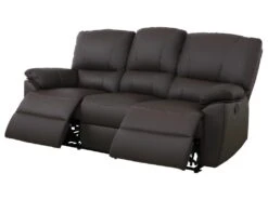 Canapé 3 Places Relax électrique En Cuir MARCIS - Marron