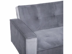 Canapé Convertible 3 Places En Velours Gris VISNES 15 Canapé Convertible 3 Places En Velours Gris VISNES -Deco.fr Soldes Boutique canape 17451975