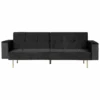 Canapé Convertible 3 Places En Velours Noir VISNES -Deco.fr Soldes Boutique canape 17452047