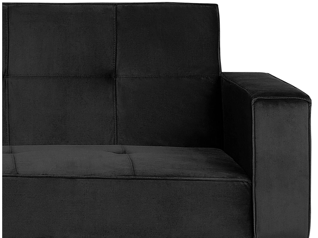Canapé Convertible 3 Places En Velours Noir VISNES 8 Canapé Convertible 3 Places En Velours Noir VISNES – Image 8