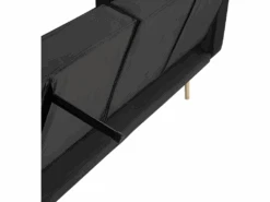 Canapé Convertible 3 Places En Velours Noir VISNES 18 Canapé Convertible 3 Places En Velours Noir VISNES -Deco.fr Soldes Boutique canape 17452063